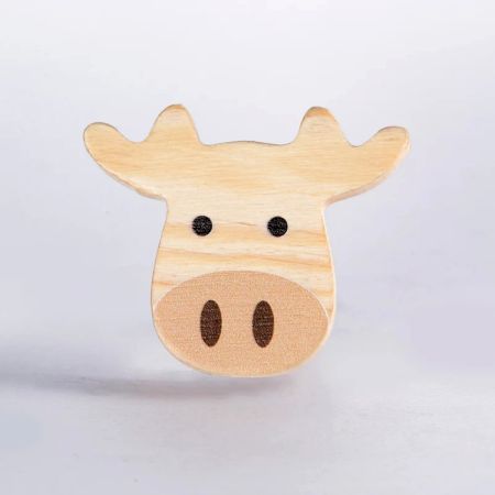 Handcrafted Pine Wood Hippo Knob